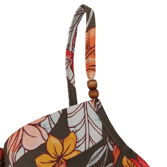 Sanctuary Green Bikini Adjustable Strap Floral Print Womens Size Small - Picture 9 of 10